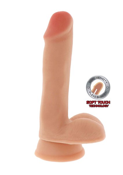 Dual Density Dildo w. Balls Skin 17 cm