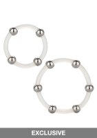 Steel Beaded Silicone Ring Set Transparent