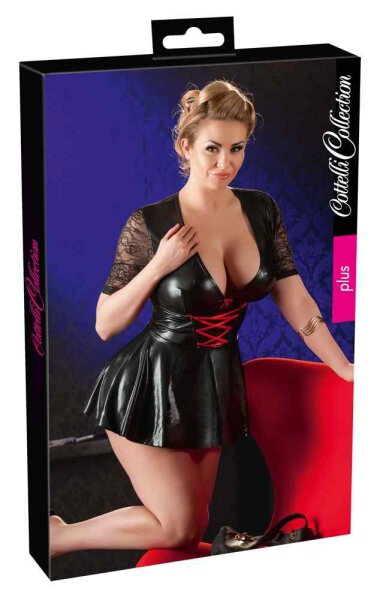 Kleid schwarz/rot XL - 4XL