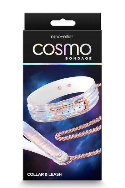 Cosmo Bondage Collar And Leash Rainbow
