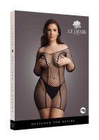 Duo Net Sleeved Mini Dress Black One Size - Queen Size