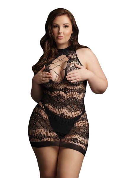Criss Cross Neck Mini Dress Black One Size - Queen Size