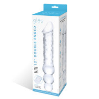 Glas Double Ended Glass Dildo with Anal Beads