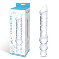 Glas Double Ended Glass Dildo with Anal Beads