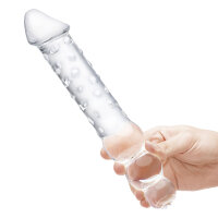 Glas Double Ended Glass Dildo with Anal Beads