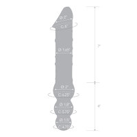 Glas Double Ended Glass Dildo with Anal Beads