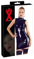 Latex-Minikleid mit Stehkragen schwarz S - 2XL
