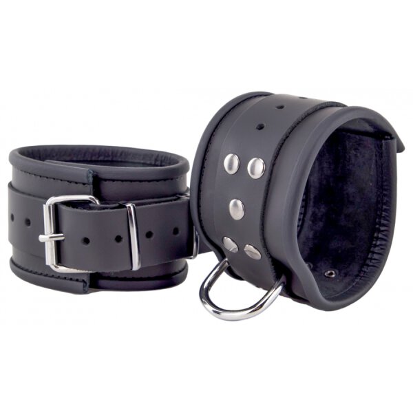 Leather Ankle Cuffs Black