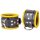 Leather Ankle Cuffs Black-Yellow
