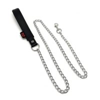 Leather Leash With Handle 1 m Black