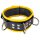 Leather Necklace 3 Rings D Black-Yellow