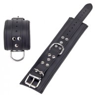 Padded Leather Ankle Cuffs Black