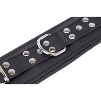 Padded Leather Ankle Cuffs Black