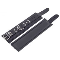 Padded Leather Ankle Cuffs Black