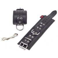 Padded Leather Wrist Cuffs Black