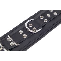 Padded Leather Wrist Cuffs Black