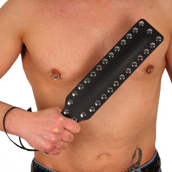 Leather Paddle - 37 Metal Studs - 38 x 7.5 cm