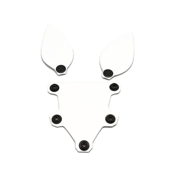 Puppy Set Ears And Tongue In White Leather