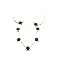 Puppy Set Ears And Tongue In White Leather