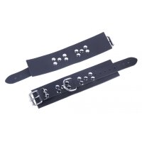 Ultra Black Leather Handcuffs