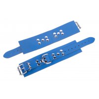 Ultra Blue Leather Handcuffs