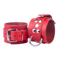 Ultra Red Leather Handcuffs