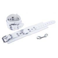 Ultra White Leather Handcuffs
