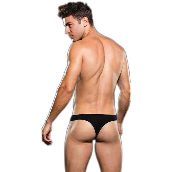 Microfiber Thong Black S/M - L/XL
