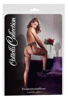 Netzstrumpfhose mit roter Schnürung S - XL