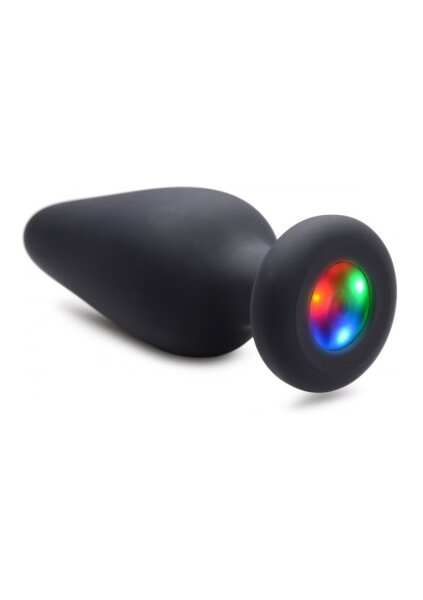 Silicone Light-Up Small Anal Plug - Black