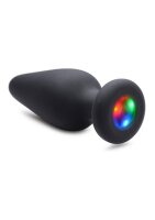 Silicone Light-Up Small Anal Plug - Black