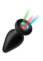 Silicone Light-Up Small Anal Plug - Black