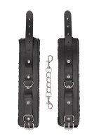 Plush Bonded Leather Hand Cuffs - With Adjustable Straps
