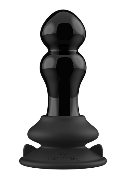 Rimly - Glass Vibrator - With Suction Cup and Remote - Rechargeable - 10 Speed - Black