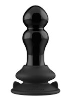 Rimly - Glass Vibrator - With Suction Cup and Remote - Rechargeable - 10 Speed - Black