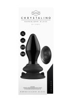 Stretchy - Glass Vibrator - With Suction Cup and Remote - Rechargeable - 10 Speed - Black