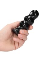 Ribbly - Glass Vibrator - With Suction Cup and Remote - Rechargeable - 10 Speed - Black