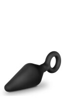 Anal Adventures Platinum Silicone Loop Plug Large Black - 3,8 cm