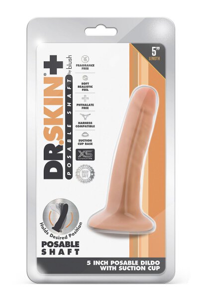 Dr. Skin Plus 5 Inch Posable Dildo Vanilla - 13,9 cm