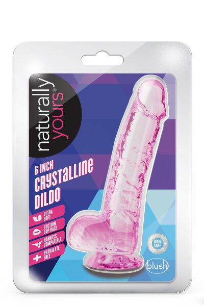 Naturally Yours  6" Crystalline Dildo  Rose - 15,2 cm