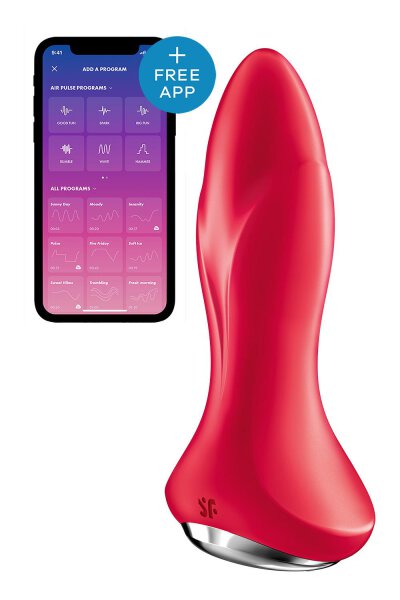 Satisfyer Rotator Plug 1+ Red - 3,8 cm