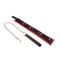 Collar Red & Black with Leash