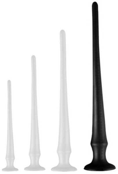 Long Tail PVC Butt Plug With Scale Black XL 60 x 6,5cm