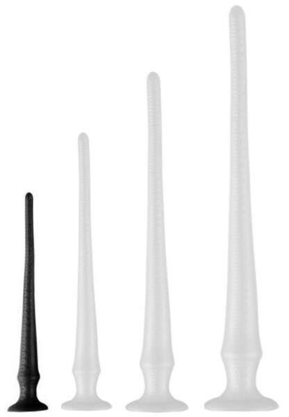 Long Tail PVC Butt Plug With Scale Black  S 30x 3,5cm