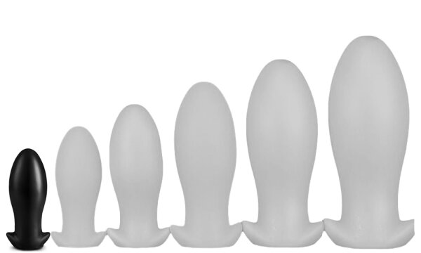 Dragon Egg Soft Silicone Butt Plug Black S 10 x 4.5 cm