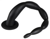 Long Dildo Scale Beads M 40 x 4cm Black