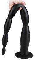 Long Dildo Scale Beads M 40 x 4cm Black