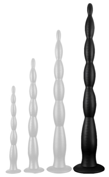 Long Dildo Scale Beads XL 60 x 6cm Black