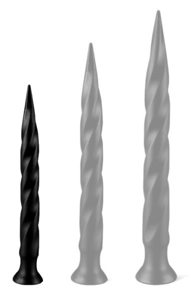 Long Tail Dildo S 34 x 3.5cm Black