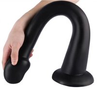 Long Dildo Whale L 42 x 6cm - Tip 5cm Black
